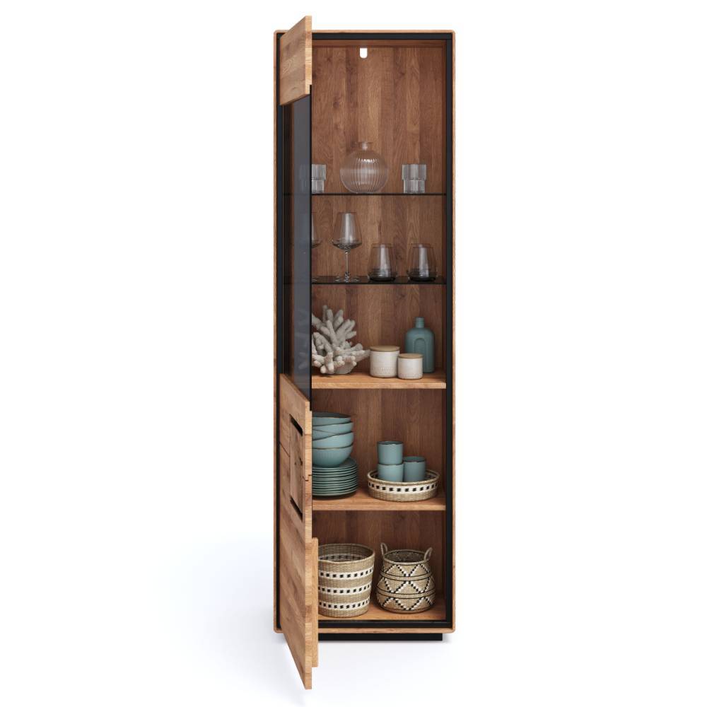 Wohnzimmer Vitrine mit Hirnholz Applikation - Shipper