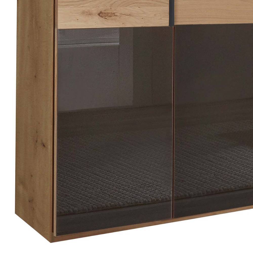 Teilmassiver Kleiderschrank mit Glas - Vutonia