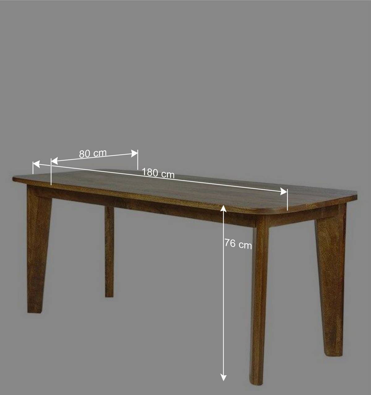 180x80 cm Holz Esstisch aus Mangobaum massiv - Offia