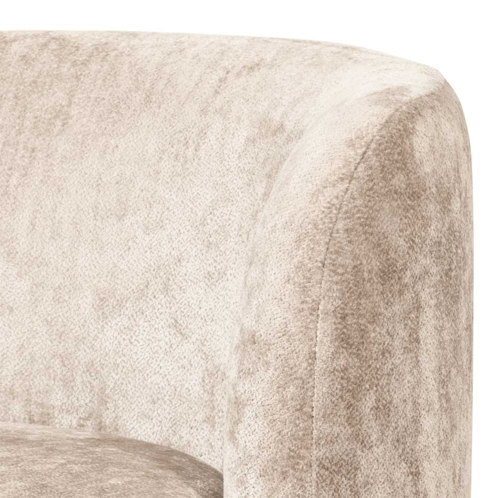 Gerundeter Chenille Wohnzimmersessel in Beige - Paryra