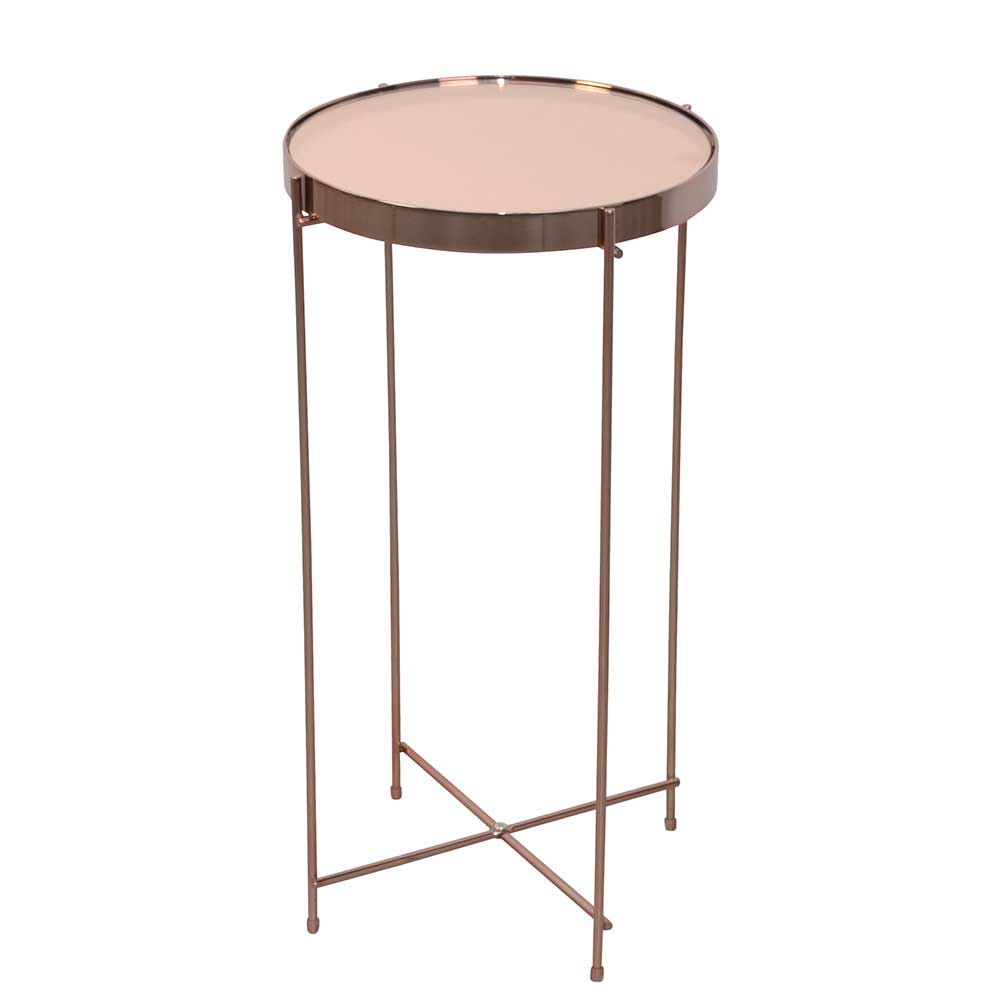 Runder Design Beistelltisch in Rosegold - Merka