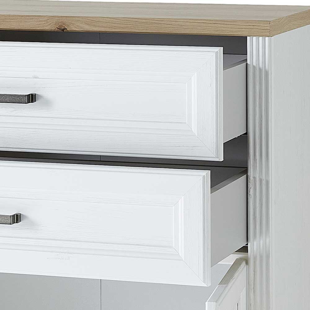 86x127x38 Büro Ordnerschrank 2-türig & 2 Schubladen - Mehady