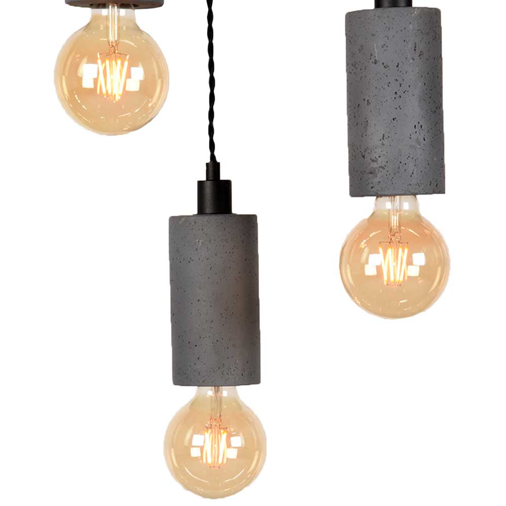 3-flammige Pendelleuchte aus Beton und Metall - Canopuss