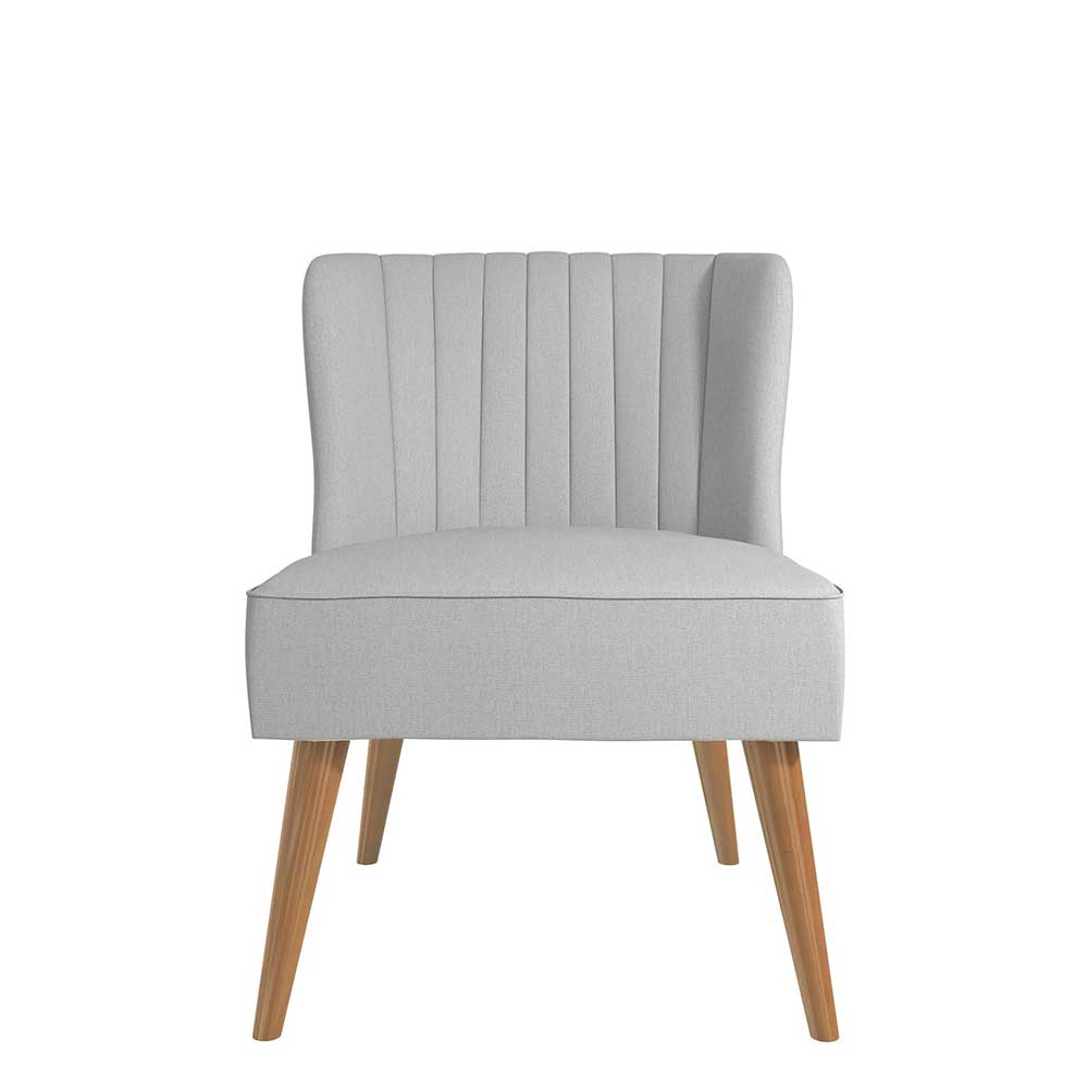 Mid Century Sessel in Hellgrau & Natur - Haigon