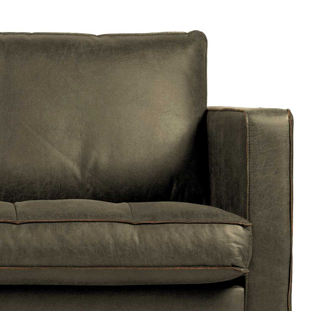 Recyclingleder Sofa in Oliv Grün - Desalla