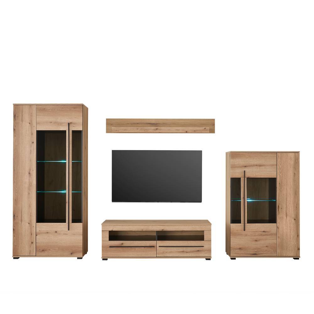 TV Anbauwand in Eiche - Brocus (vierteilig)