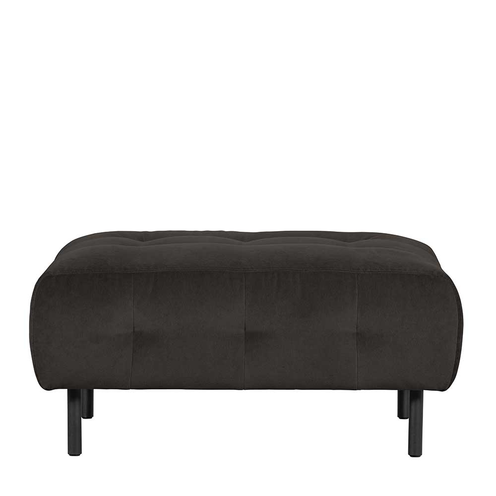 90x45x90 Samt Sitzhocker in Graubraun - Centur