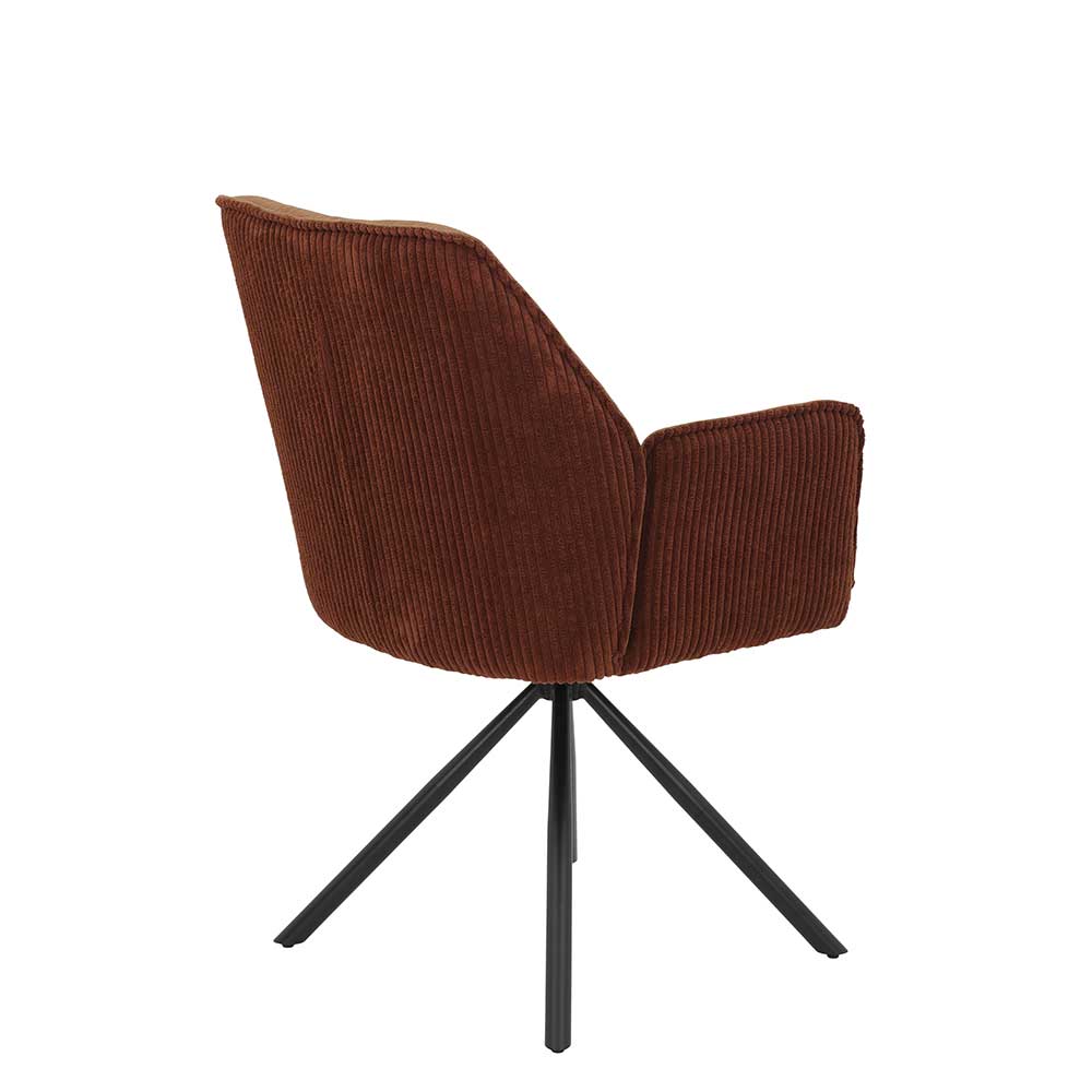 Brauner Tischsessel aus Samtvelours - Bostan (2er Set)