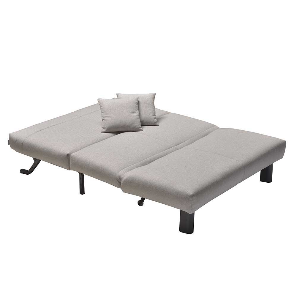 Schlafsofa als Einzelbett oder Doppelbett Tutran in Hellgrau Webstoff