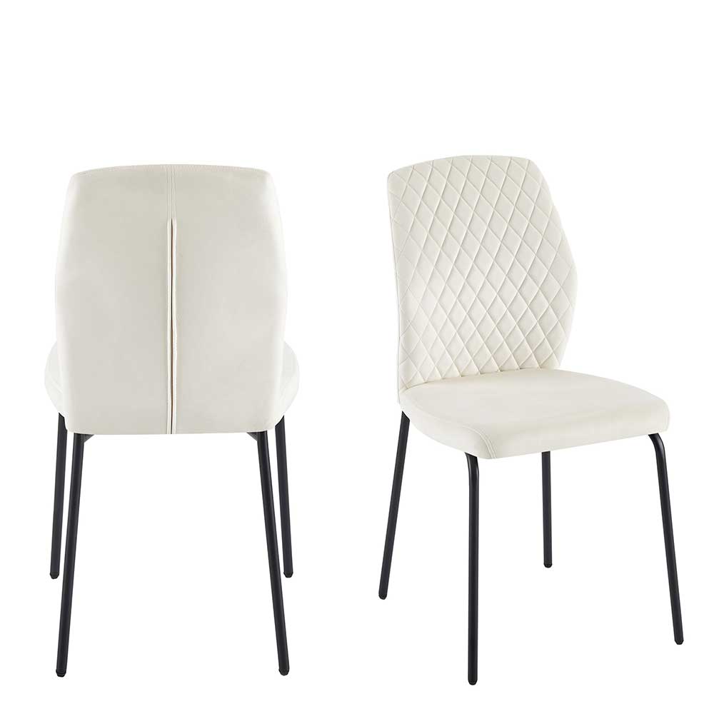 Esszimmerstuhl in Beige Samtbezug - Howard (2er Set)