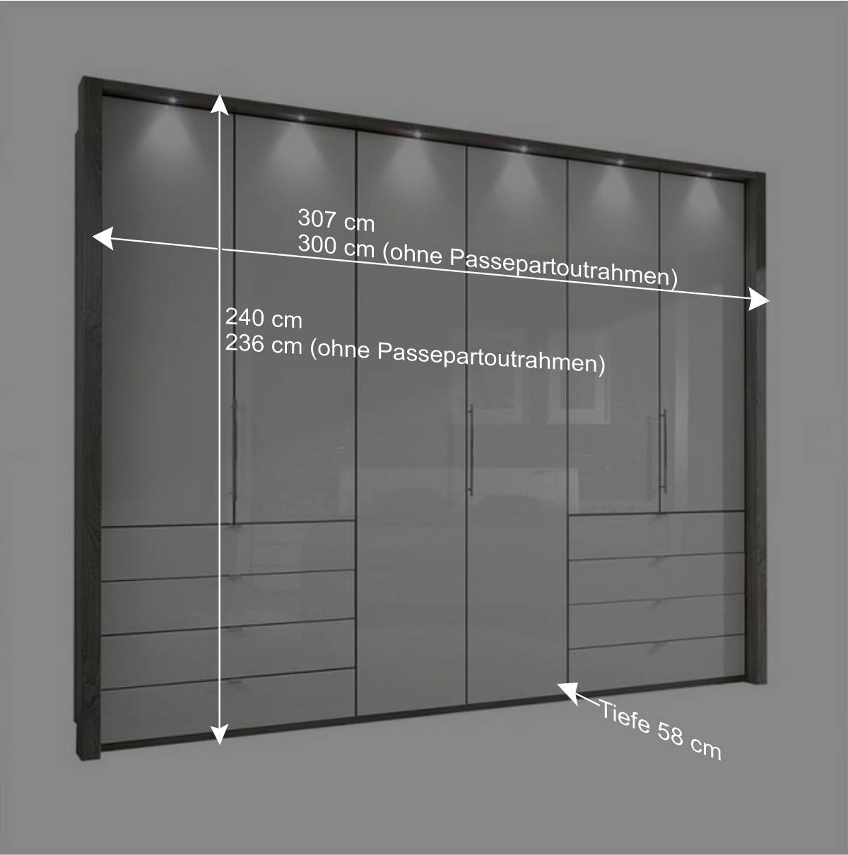 Falttürenschrank Racapulco in Creme Weiß