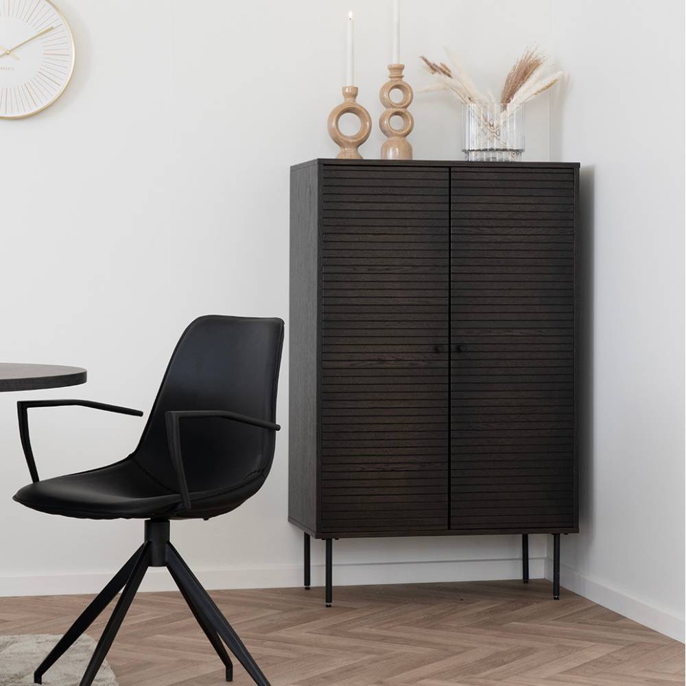 Wohnzimmer Schrank mit dunklem Furnier in Braun - Wega