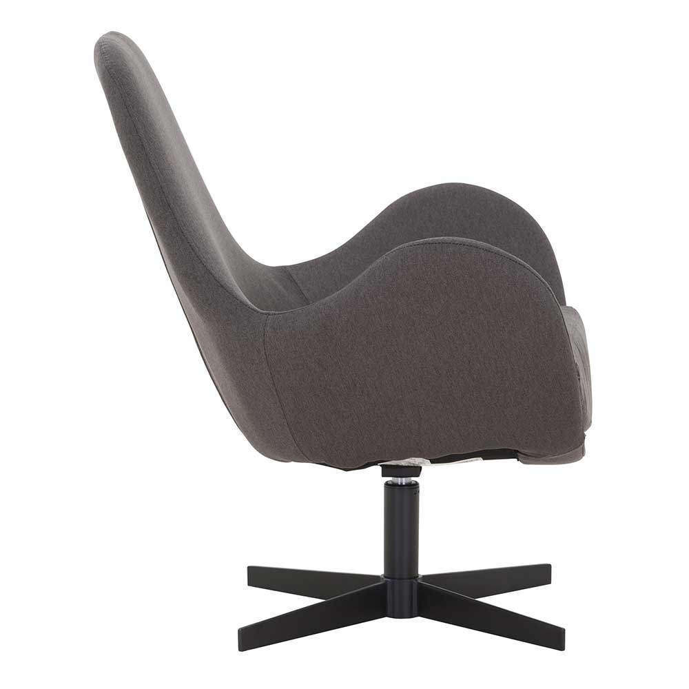 Retrodesign Sessel in Dunkelgrau Webstoff - Ivany