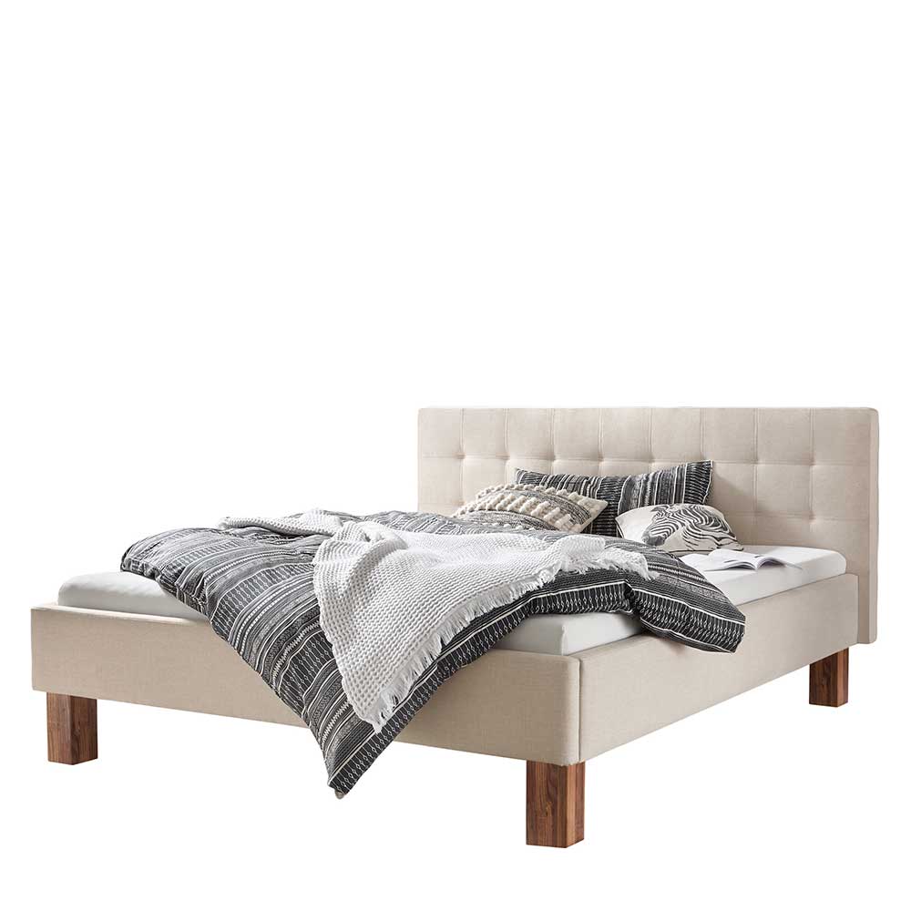 Scandi Chic Polsterbett in Beige - Prismo