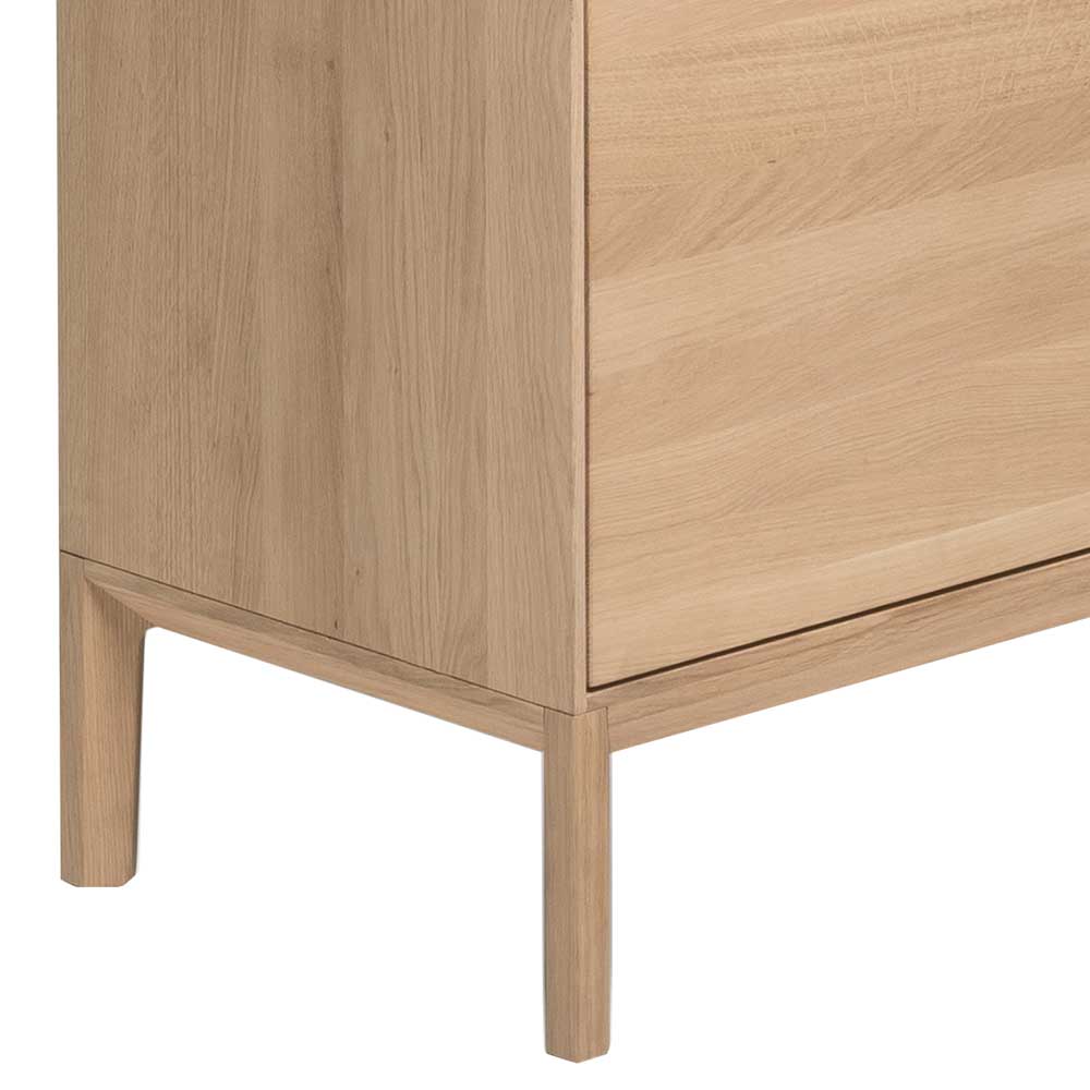 6-türiger Wohnzimmer Schrank in Eiche Bianco & Rot - Enifra