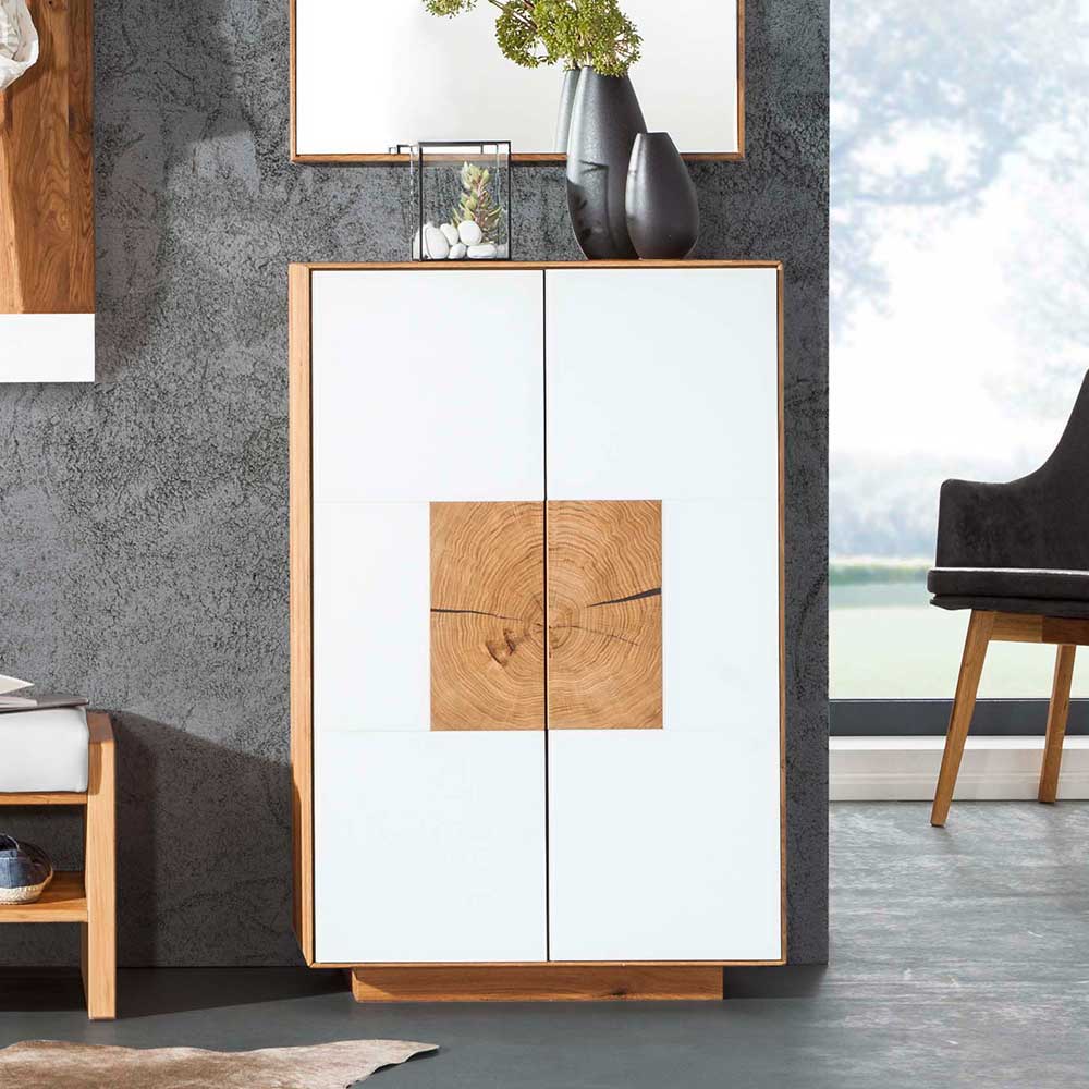 72x112 Design Schuhschrank in Wildeiche & Weiß - Mandrey