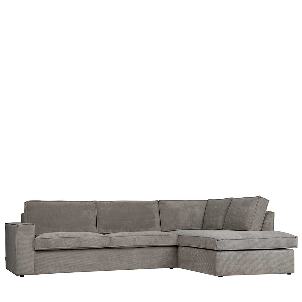 Ecksofa Hope aus Cord-Webstoff und Massivholz