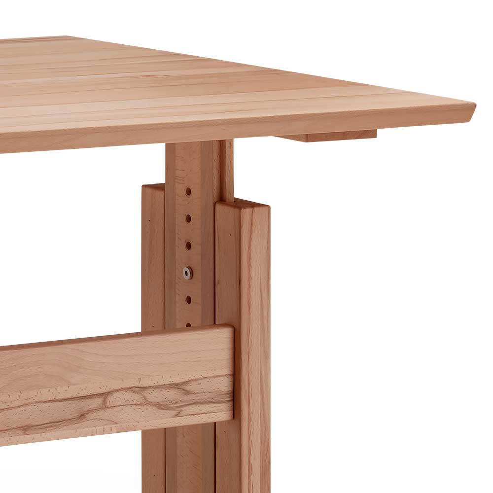 Höhenverstellbarer Holz-Schreibtisch aus Kernbuche - Senklas