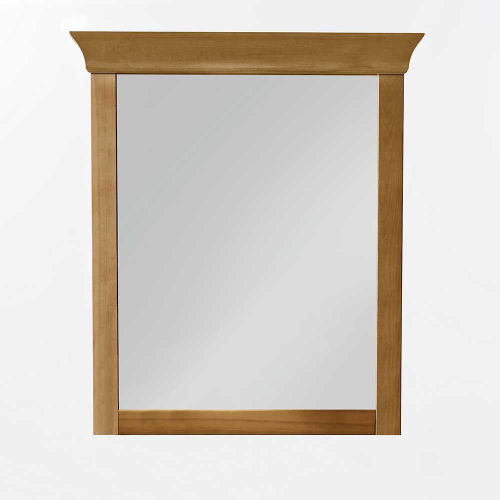 Wandspiegel mit elegantem Rahmen aus Kiefer Massivholz als Teil des zweiteiligen Sets – Piatra