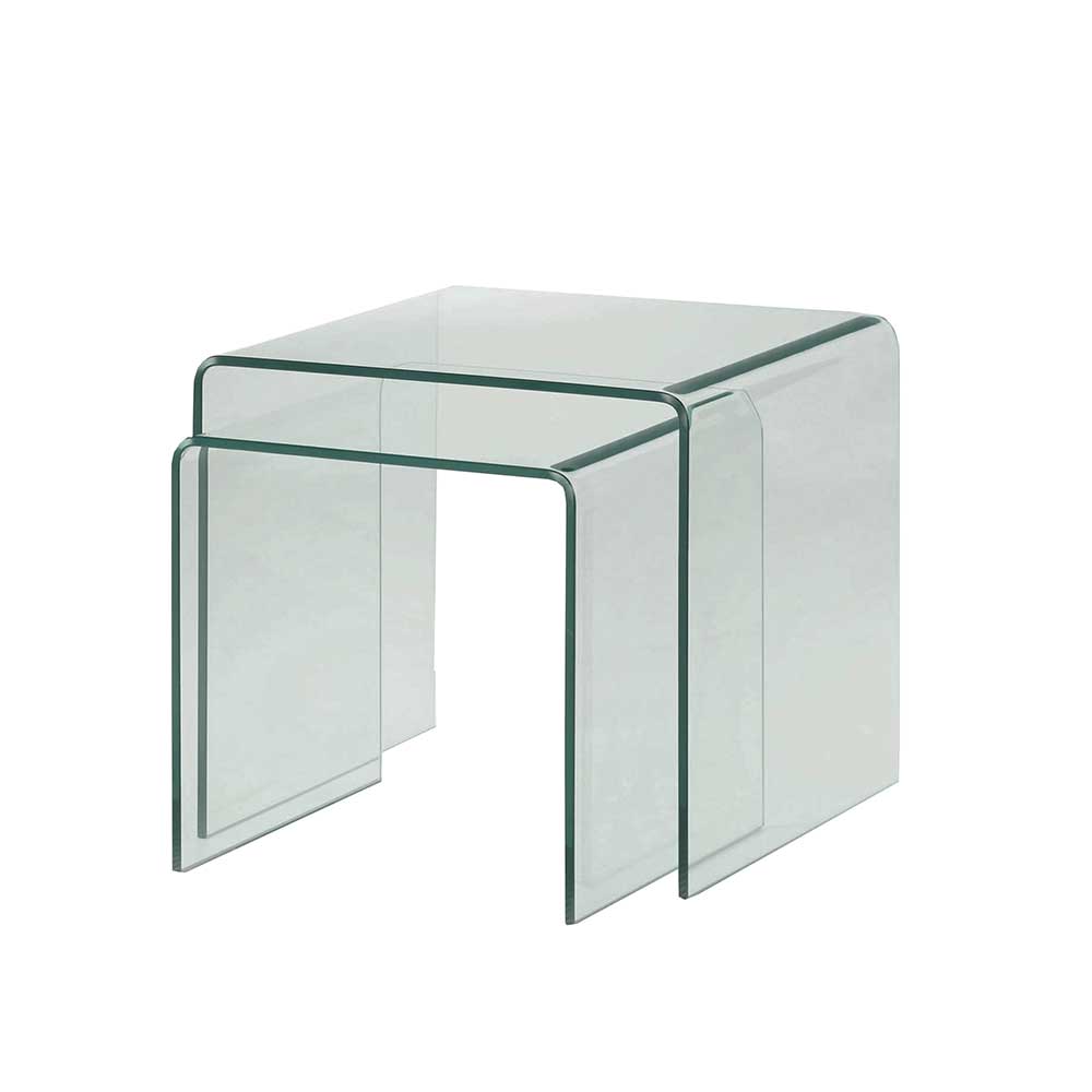 Zwei Beistelltische aus Glas - Sismael (zweiteilig)