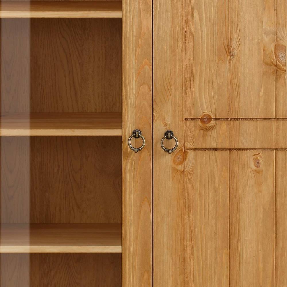 Landhaus Highboard Vitrine aus Kiefer - Goro