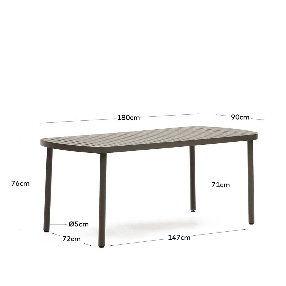 Ovaler Gartentisch aus Aluminium - Ocna