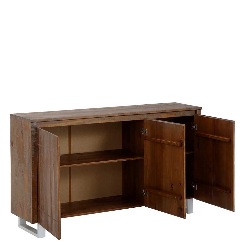 Design Kommode aus Kiefer Massivholz Dunkel - Lavagna