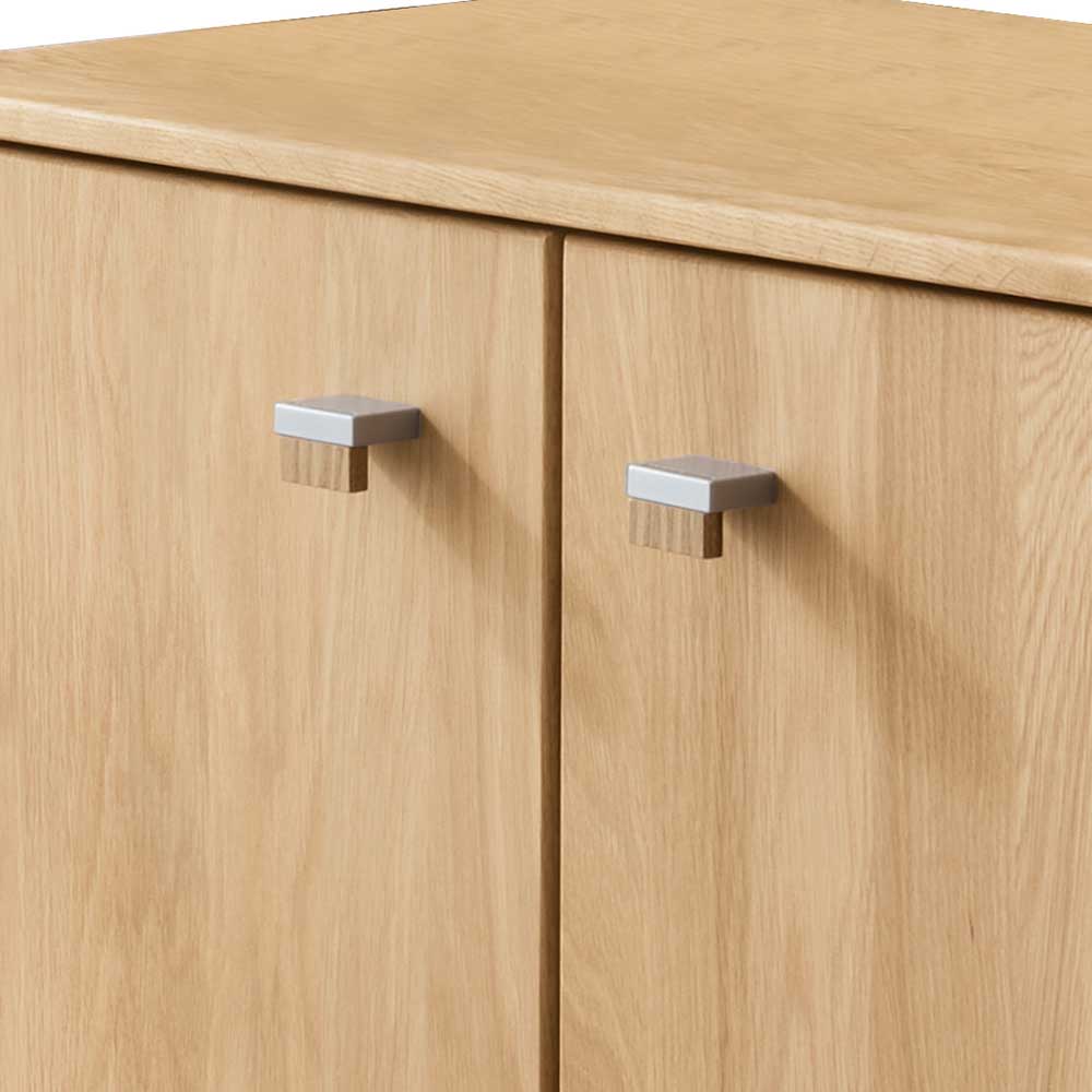 80x86x43 Holzkommode mit Türen aus Eiche - Emdsiva