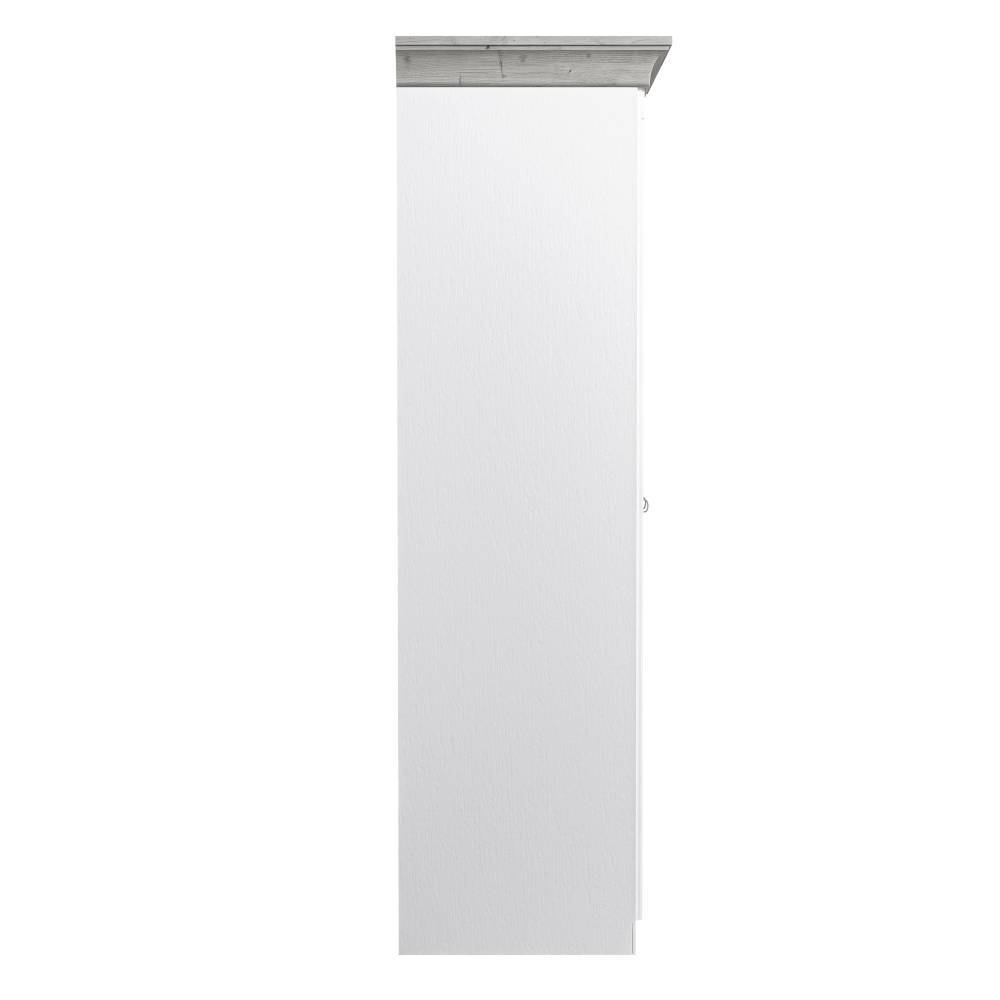Country Style Schlafzimmerschrank in Weiß mit Grau - Caneon