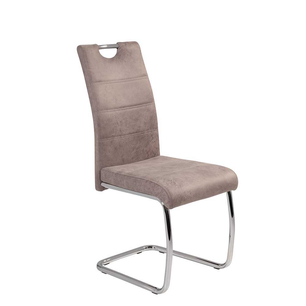 Moderner Schwingstuhl in Beige - Olivia (2er Set)