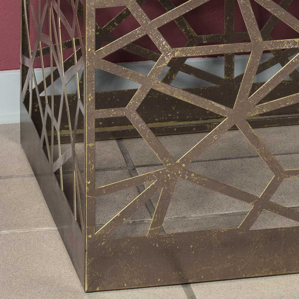 50x50x50 Beistelltisch aus Glas & Stahl - Sarosca