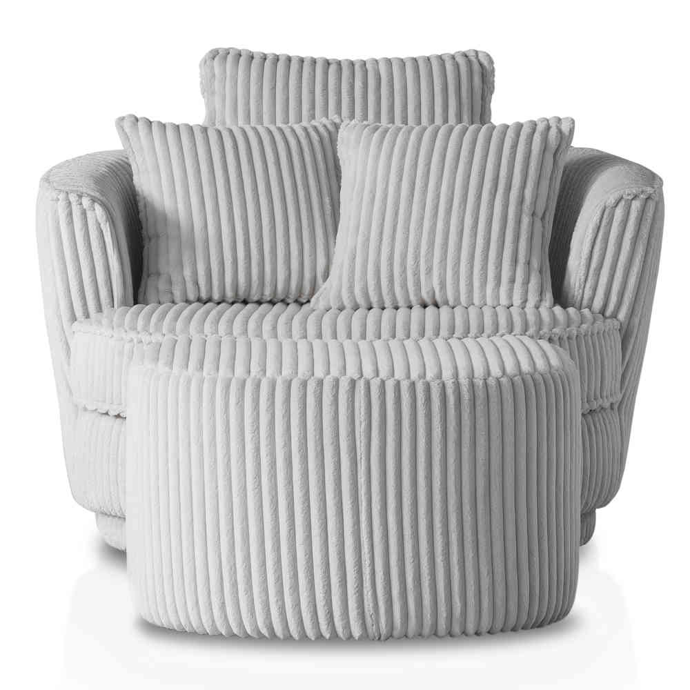 XL Drehsessel mit Hocker Set - Iliana (zweiteilig)