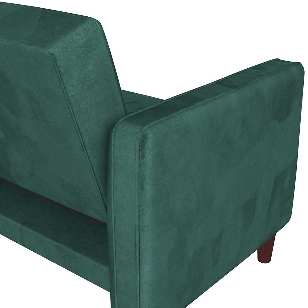 Samtsofa mit Bettfunktion in Grün - Puzi
