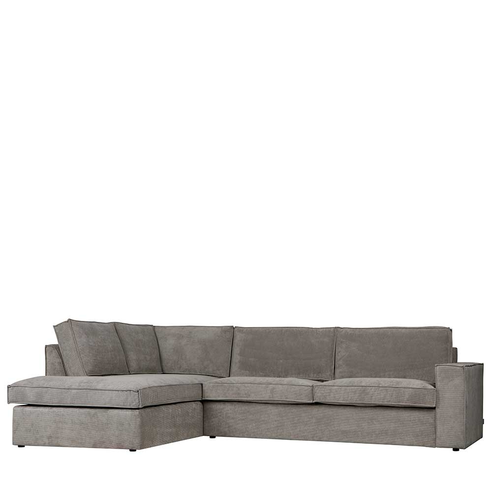 Ecksofa Hope aus Cord-Webstoff und Massivholz