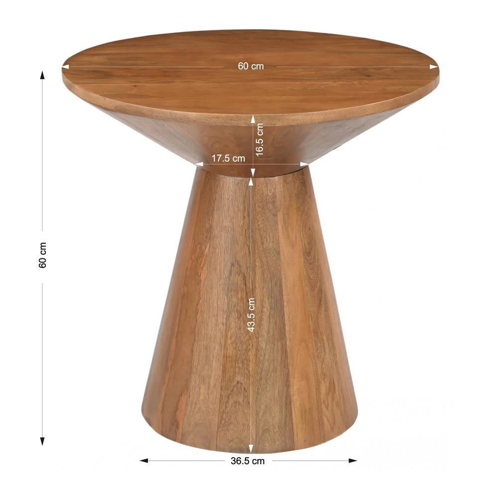 Mangoholz-Design-Beistelltisch modern - Galadira