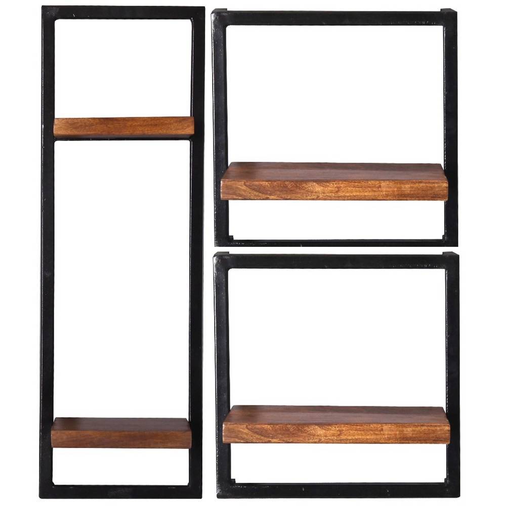 Hängendes Regal-Trio im Industrial Style - Troketta (dreiteilig)