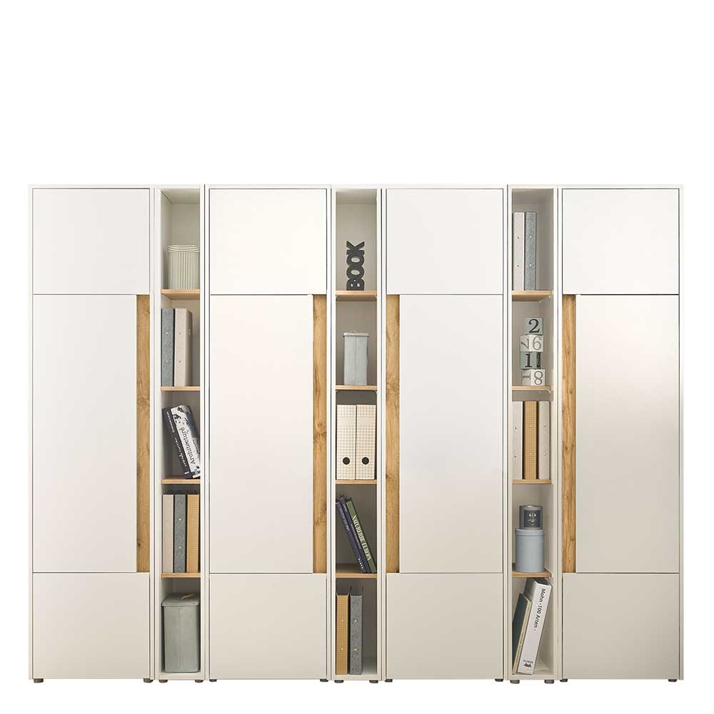 Office Schrank- und Regalwand Set - Nonessia (siebenteilig)