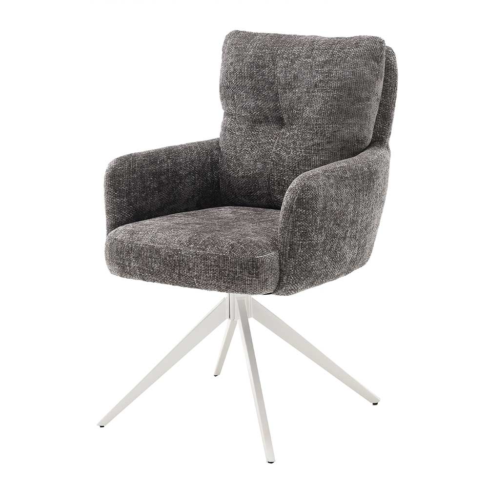 Tischsessel in Anthrazit und Weiß - Vara (2er Set)