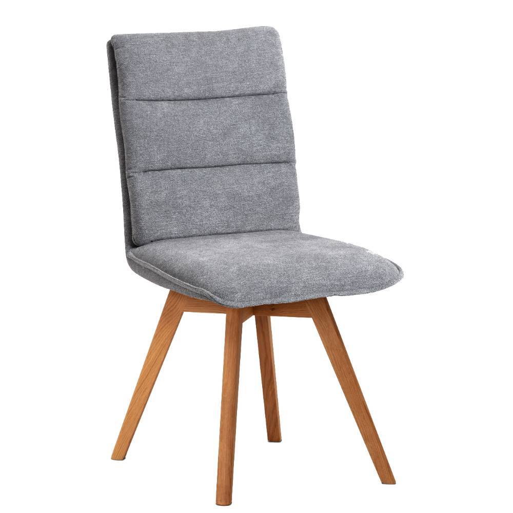 Esszimmer-Polsterstühle in Grau und Wildeiche - Pogarana (2er Set)