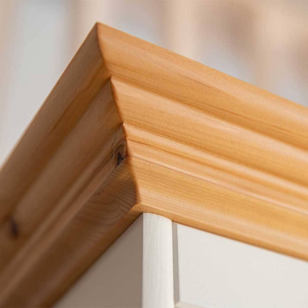 Country Style Highboard in Weiß & Kiefer Natur - Vitablo