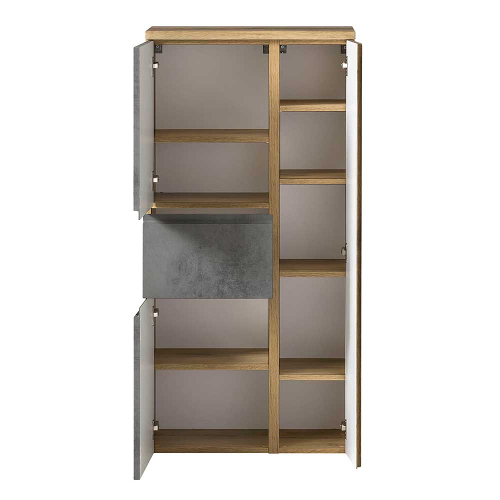 Midi Badschrank - 3-türig & Schublade - Mia I