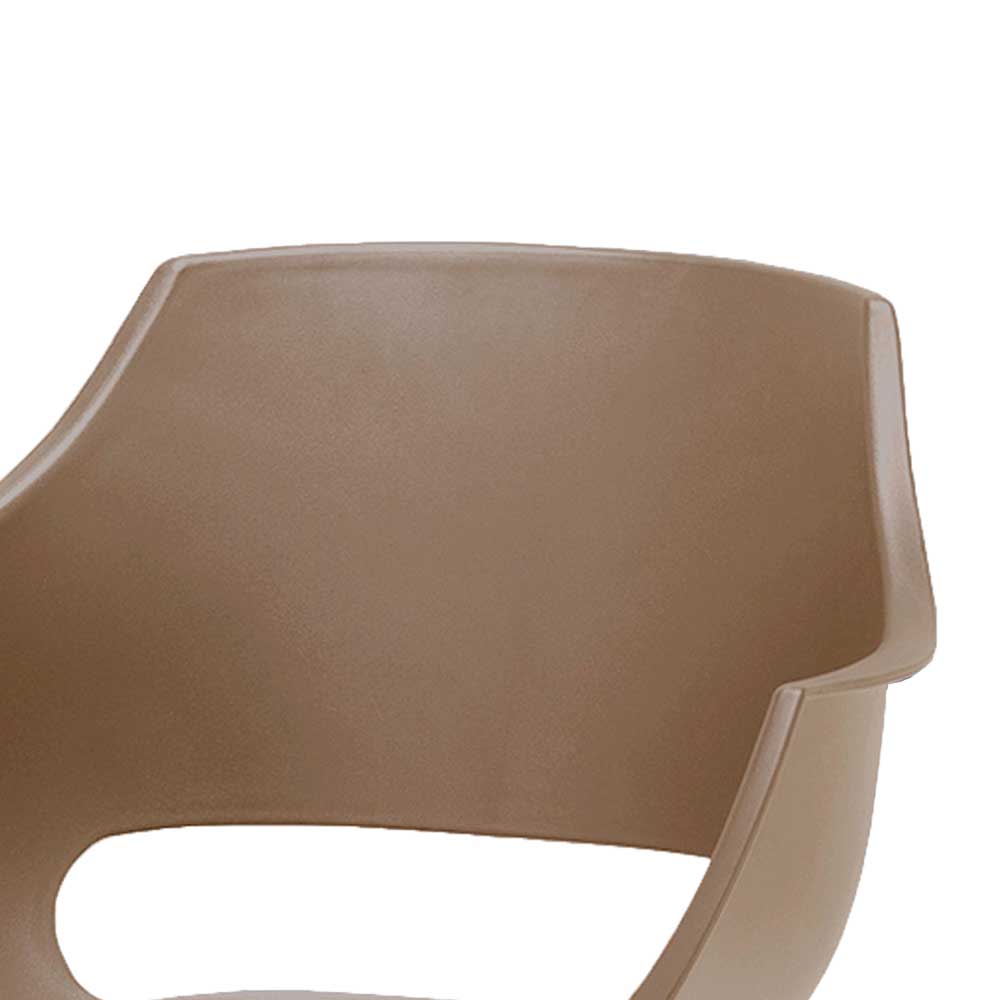 Küchenstuhl in Taupe Kunststoff - Fiorentina (4er Set)