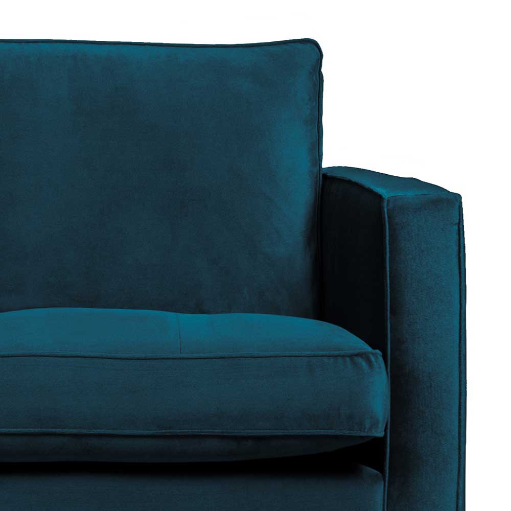 Wohnzimmersofa in Blau Samtstoff - Cumagon