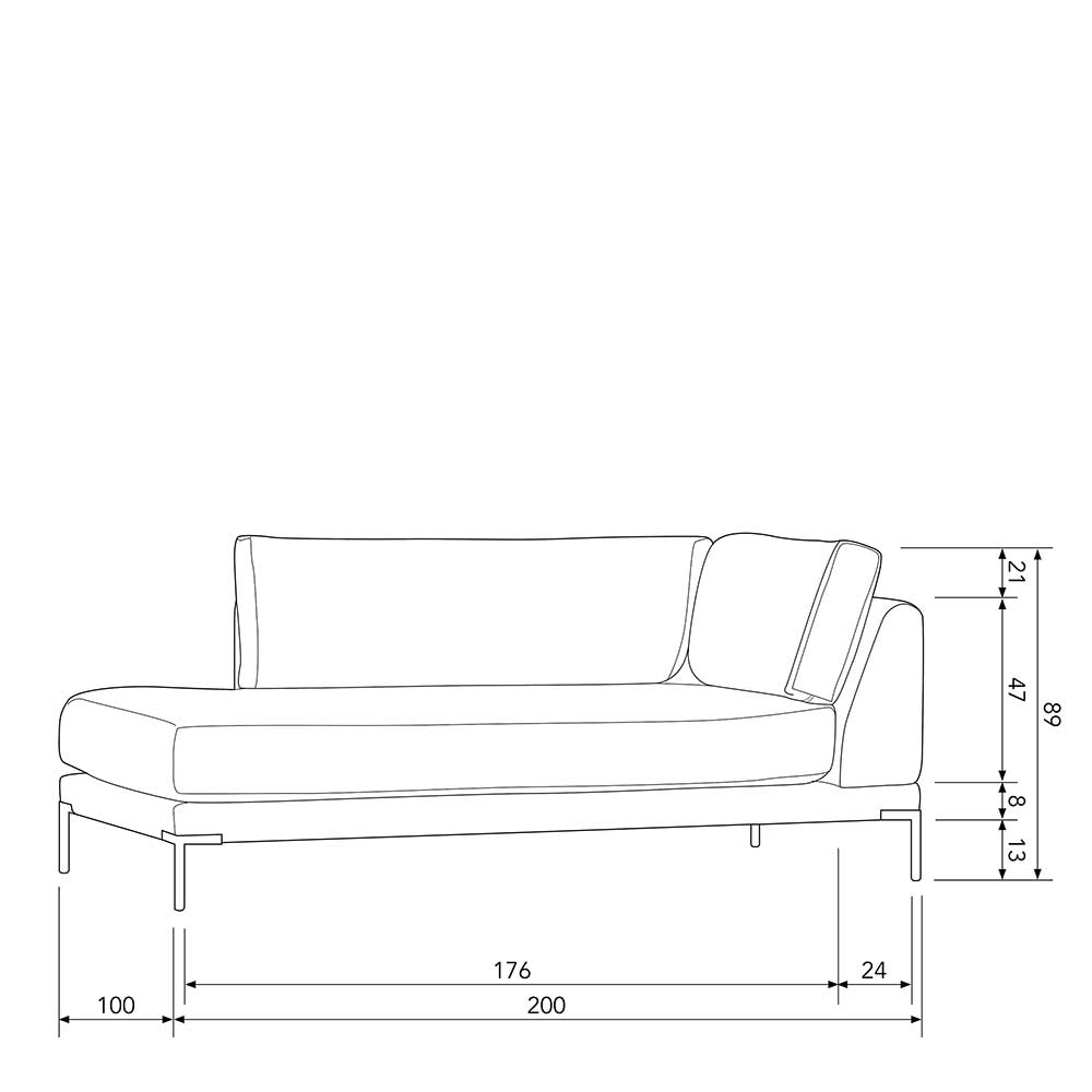 Sofamodul Lounge rechts in Taupe - Birte