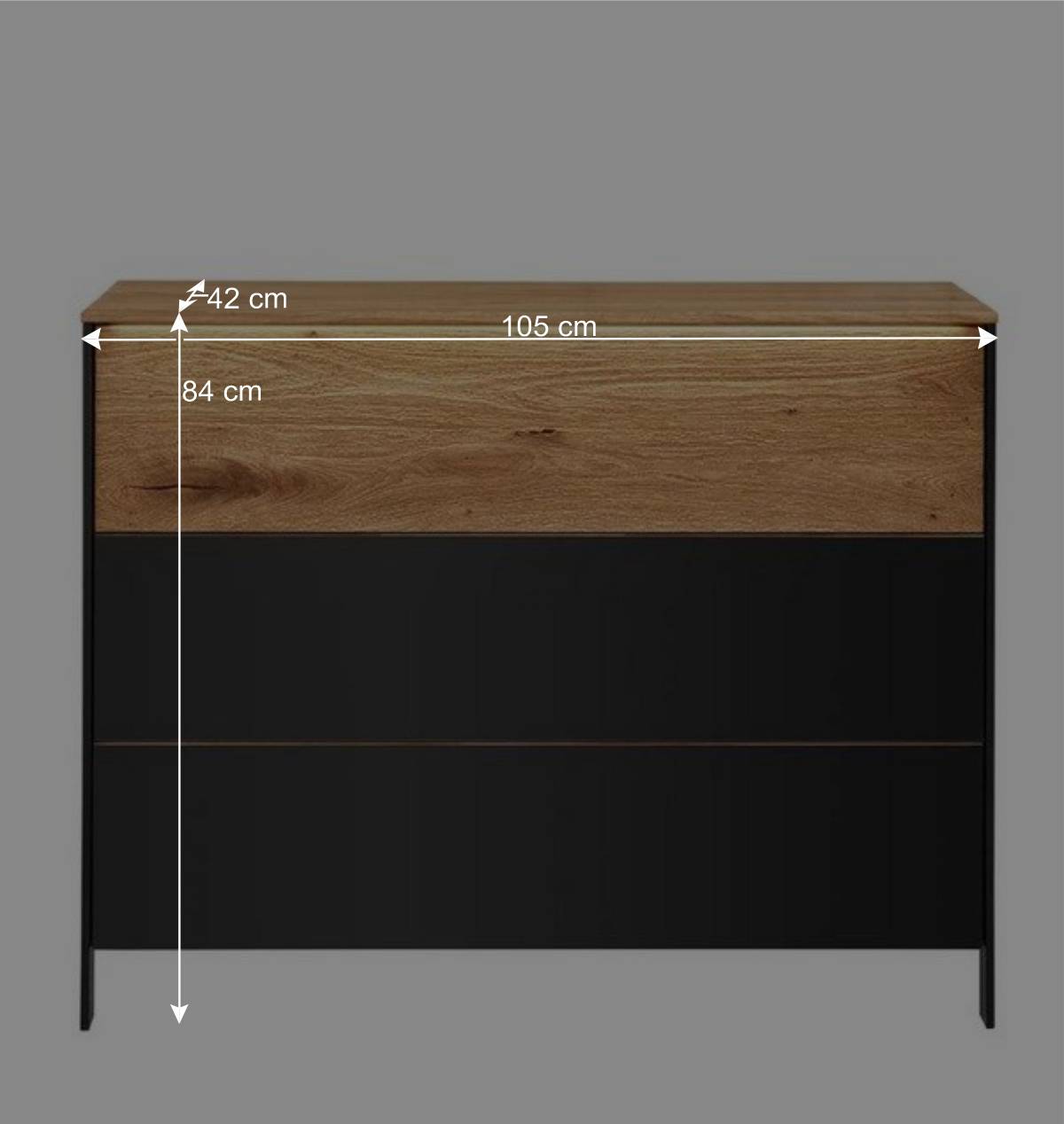 105x84x42 Kommode mit LED in Wildeiche Natur - Viligrana