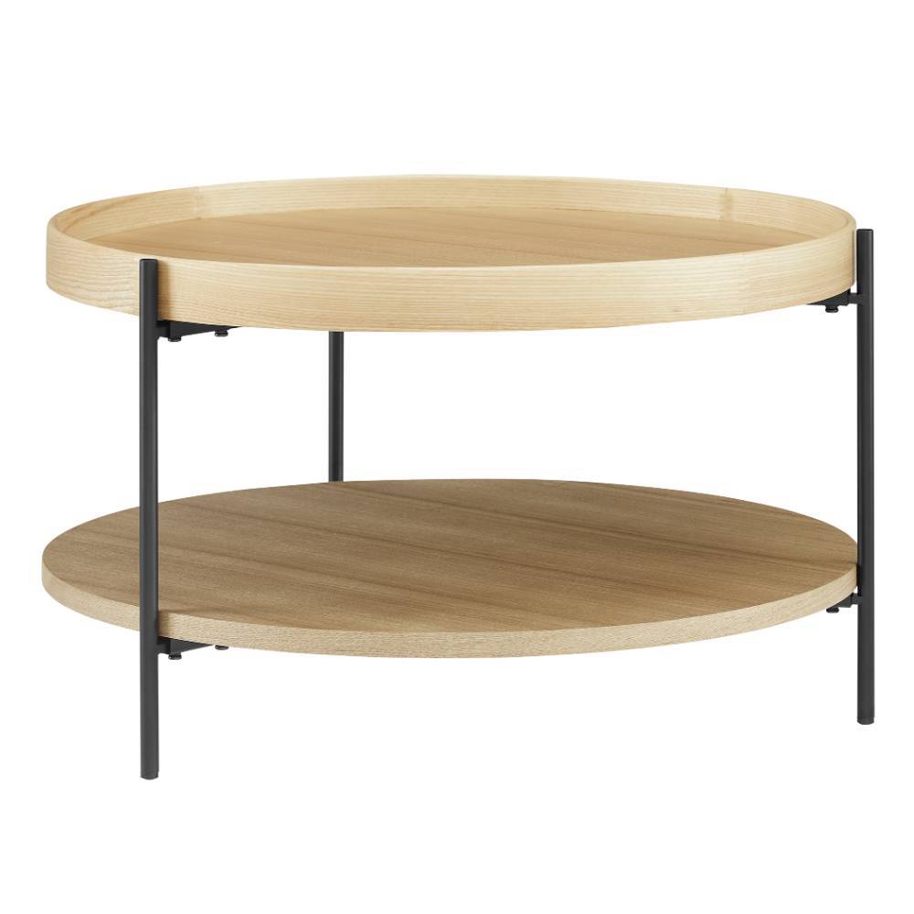 Runder Couchtisch mit Esche Furnier - Calcarizo