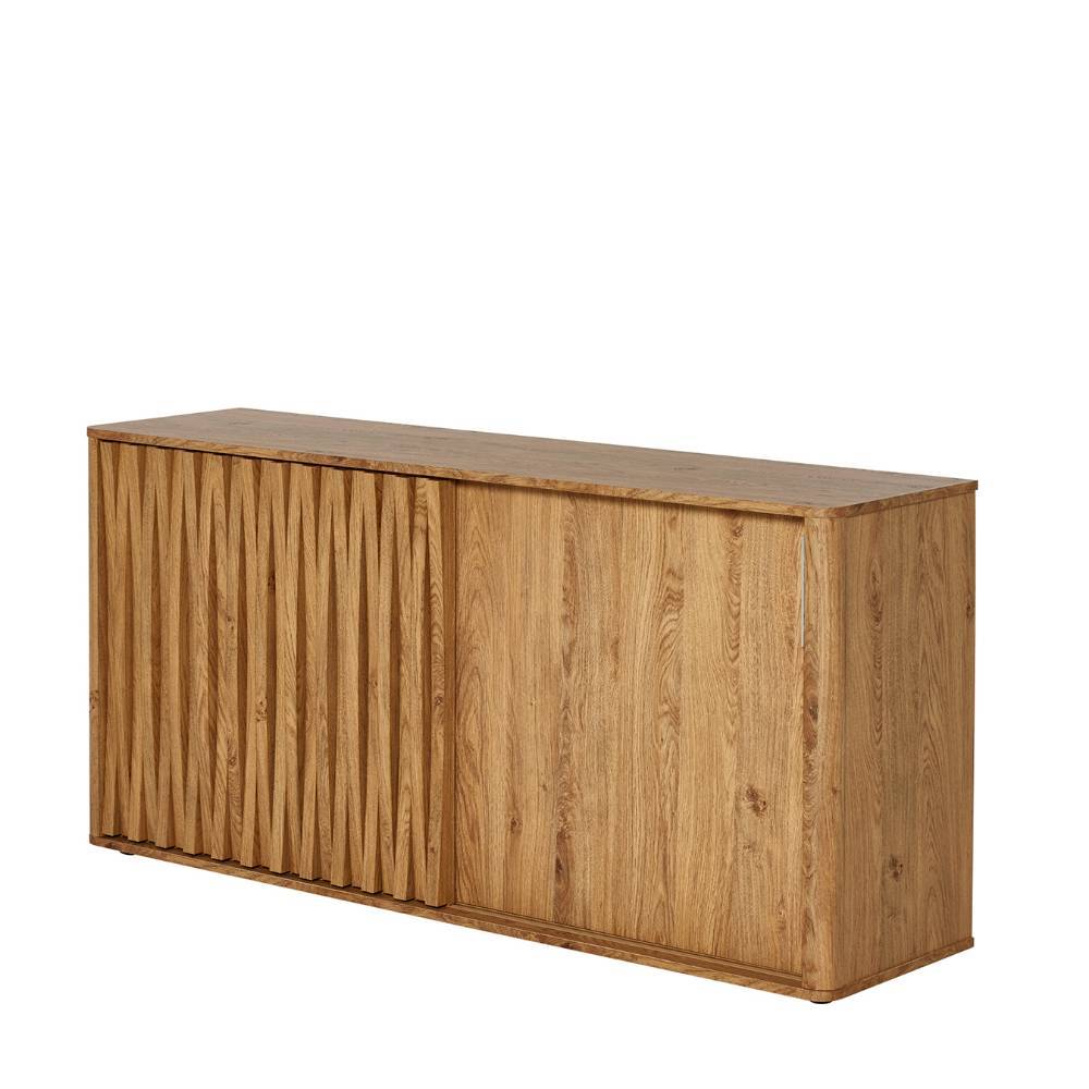Schiebetüren-Sideboard in Eiche Holzoptik - Lavencia