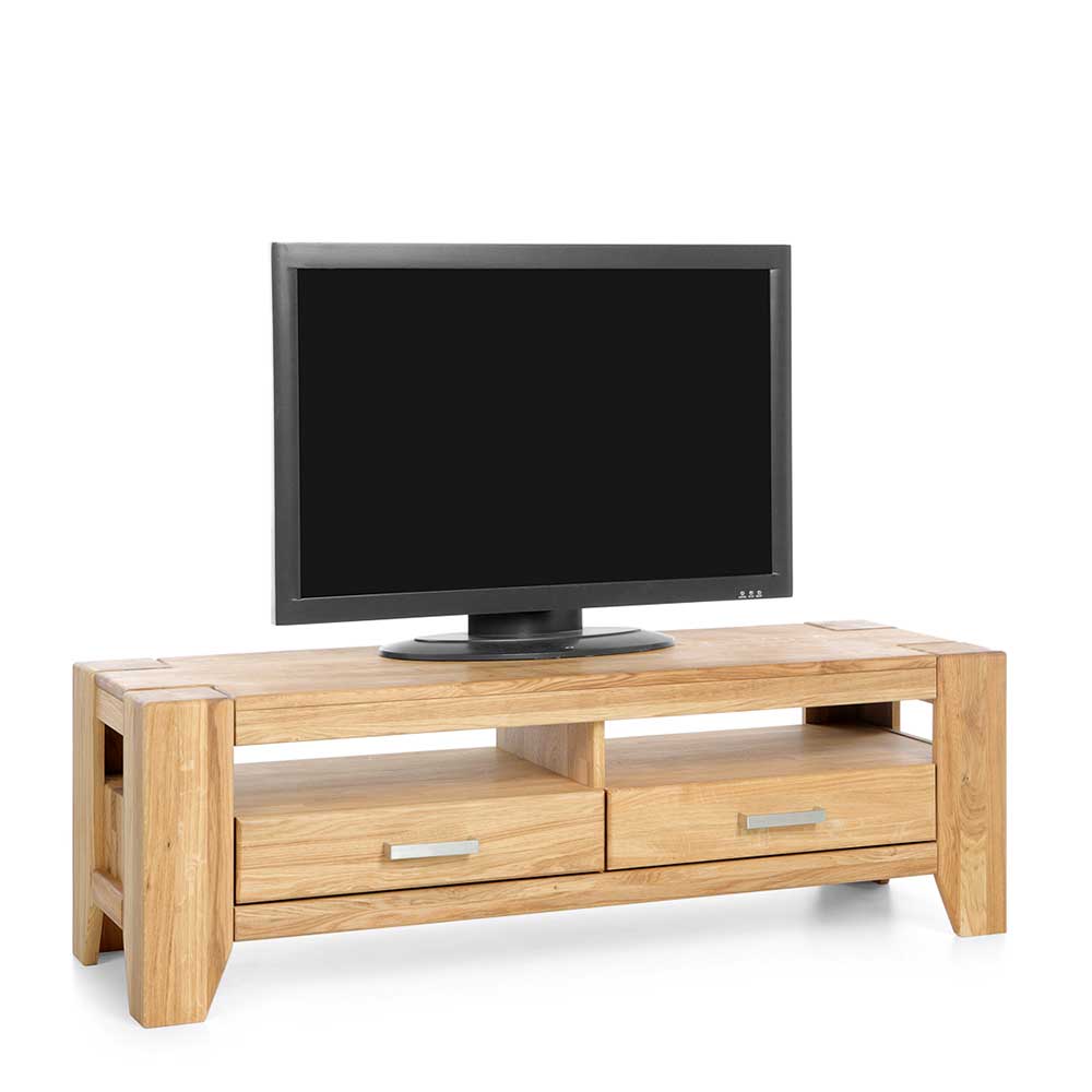 Wildeiche TV Lowboard mit zwei Schubladen - Miarizia