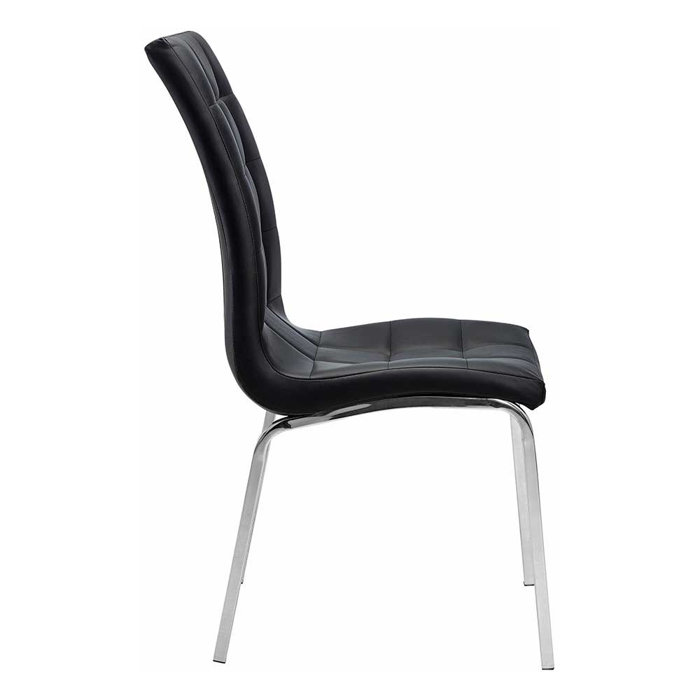 Kunstleder Esstischstühle in Schwarz - Stufanias (2er Set)
