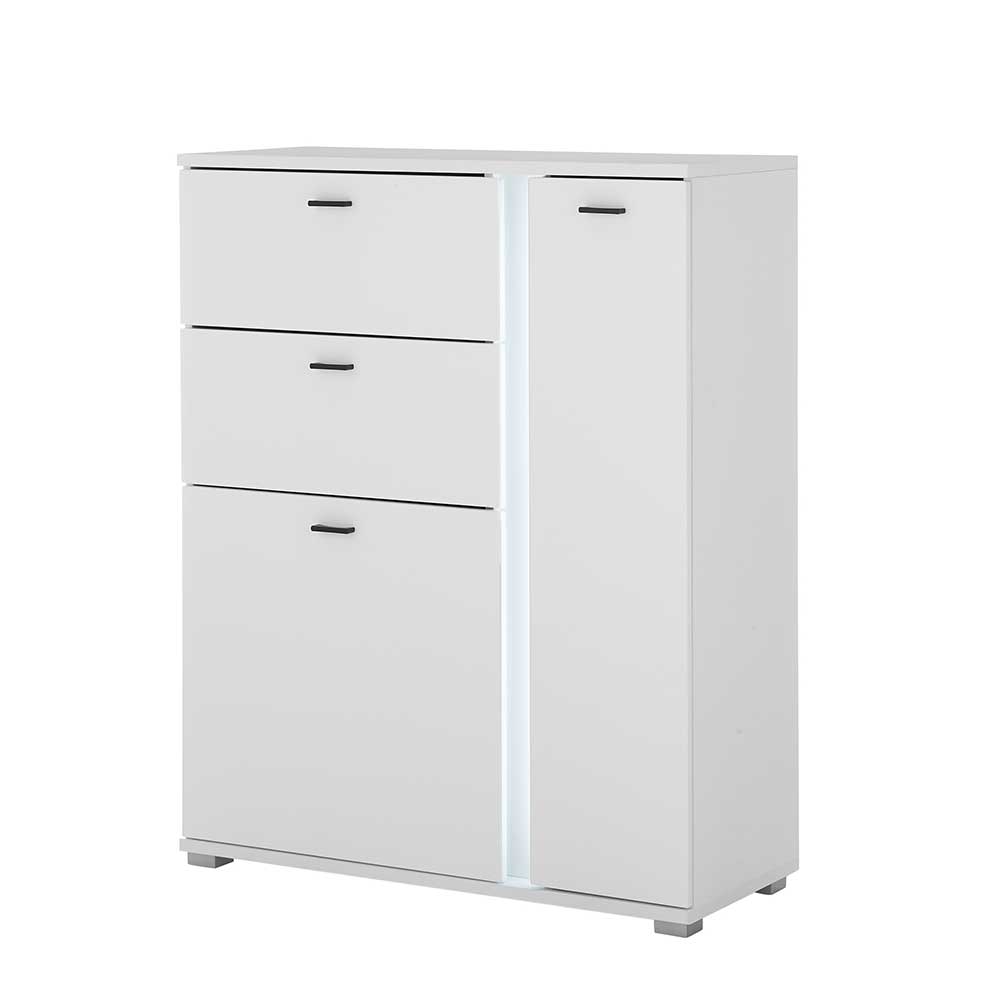 Weißes Highboard mit LED Beleuchtung - Tirol
